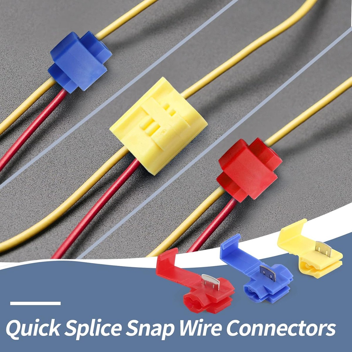 50/400PCS 22-10 AWG Solderless Quick Splice Snap Wire Connectors Crimp Terminals