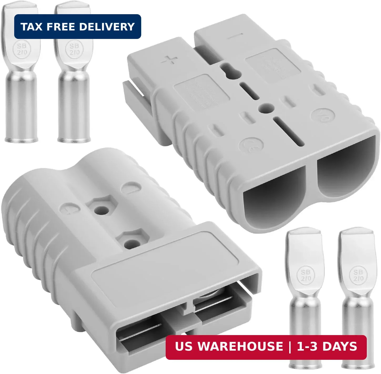 350A-600V Battery Quick Connect/Disconnect with 2/0 AWG, 2 PCS Jumper Cable Plug