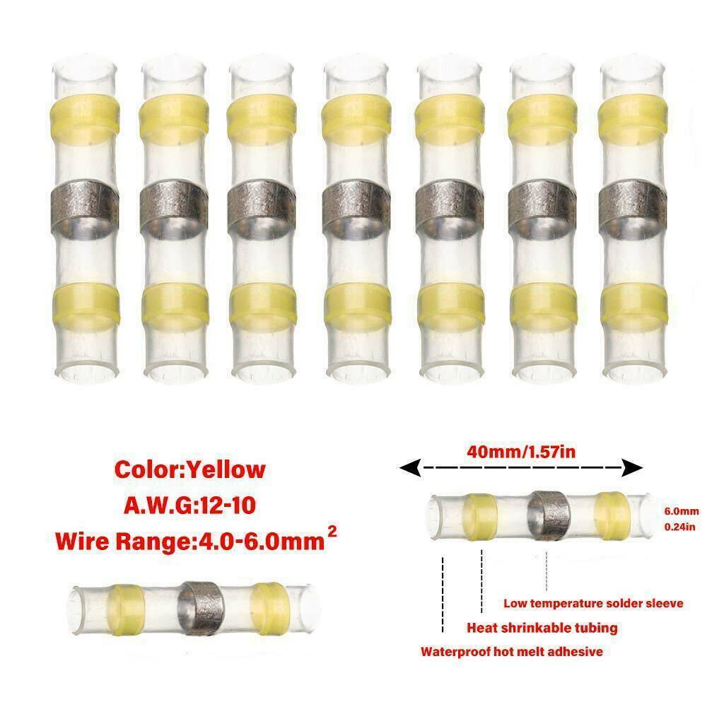 400PCS Waterproof Solder Sleeve Seal Heat Shrink Butt Wire Connectors Terminals