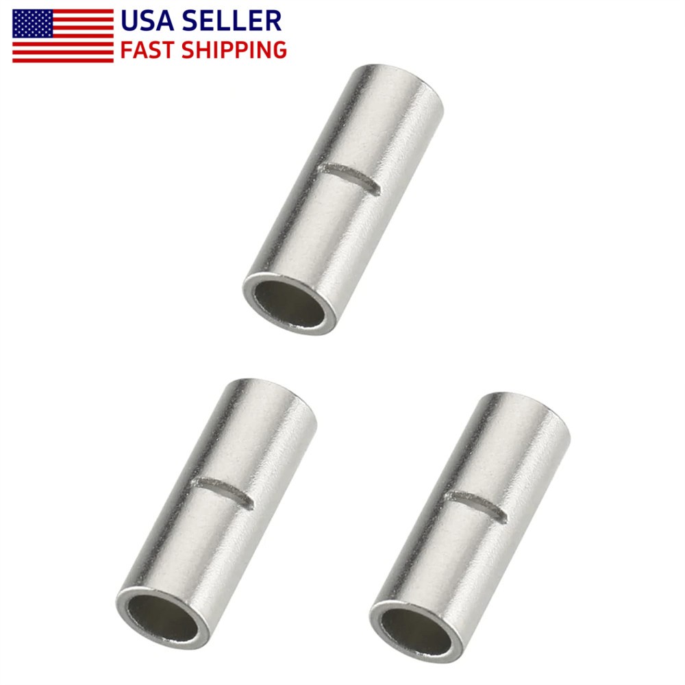3PCS Non-Insulated Tinned Copper 1/0AWG Wire Connectors Butt Splice Terminals US