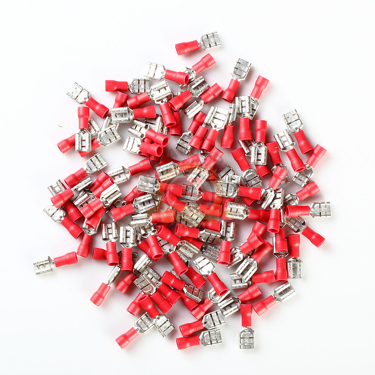 100 Vinyl Female Wire Terminal Red 22-16 Ga AWG Quick Disconnect Connector MAS