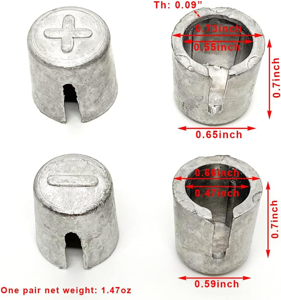 6 Pieces Battery Terminals Post Lead Shims Car Battery Post Caps Adapter Termina