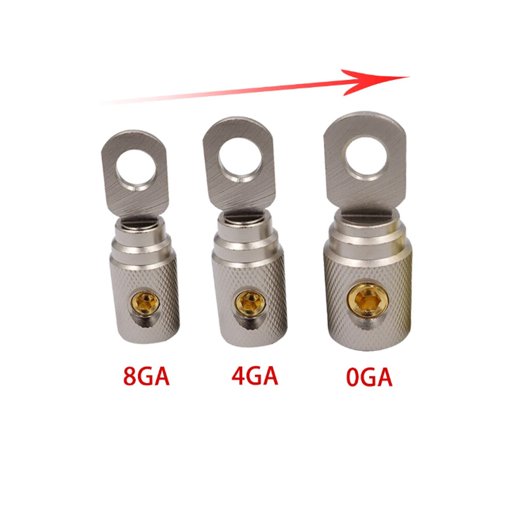 2/4PCS Car Power Ground Wire Coupler Butt Connector 0 /4 /8 Gauge Screw Terminal