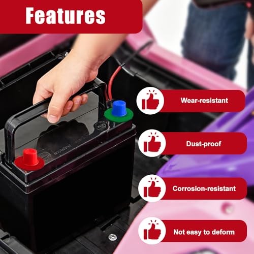 8PCS Car Battery Terminal Cover, Battery Terminal Protector, Positive Red Blue