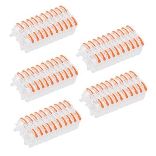 50PCS DIN Rail Terminal Blocks Kit, Universal Compact Lever Wire Transparent