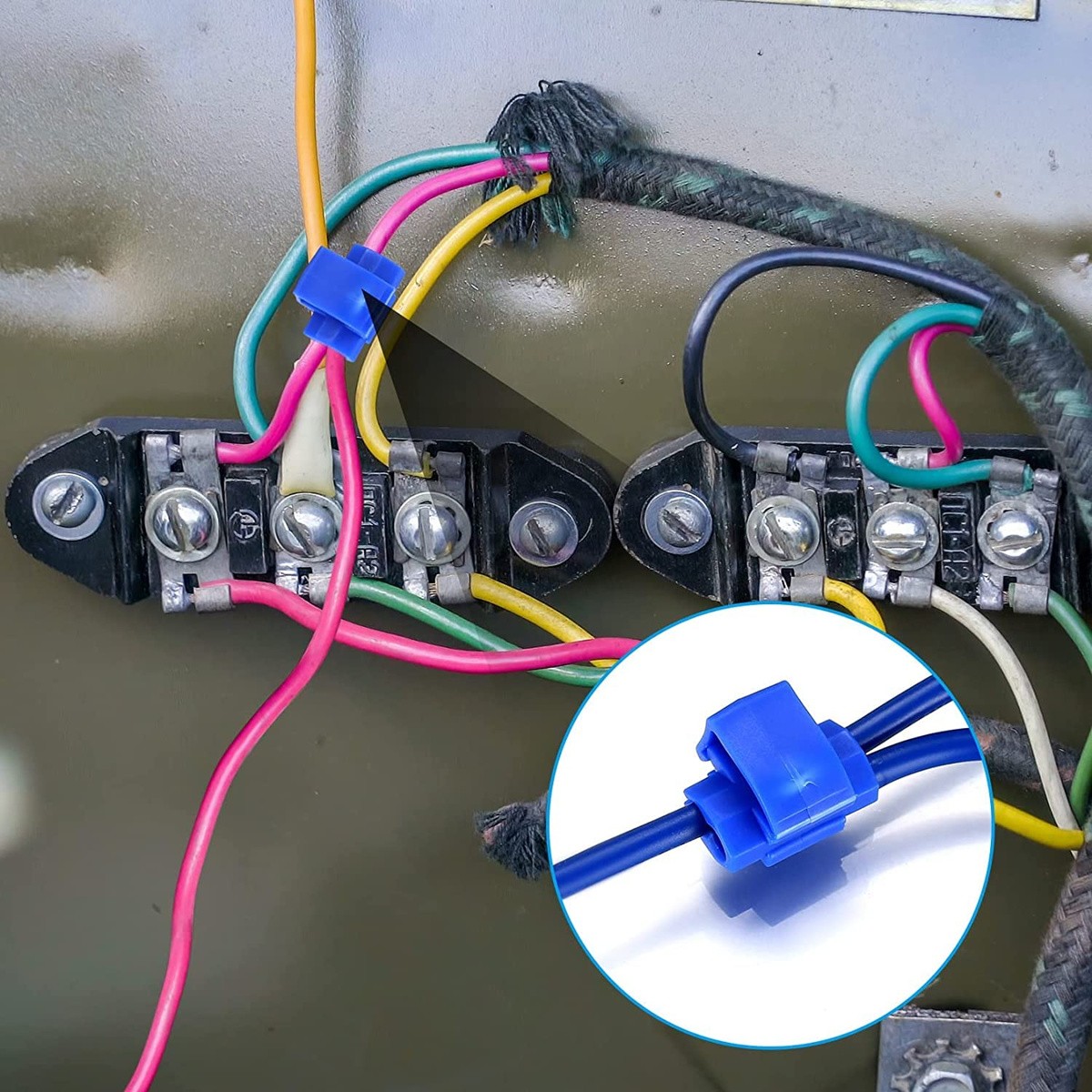 50/400PCS 22-10 AWG Solderless Quick Splice Snap Wire Connectors Crimp Terminals