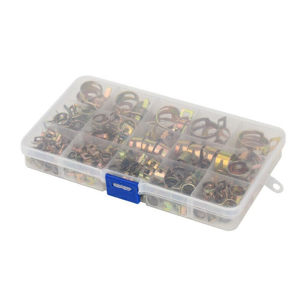 115Pcs Assorted Fuel Line Hose Spring Clip Water Pipe Air Tube Clamps 6-22mm