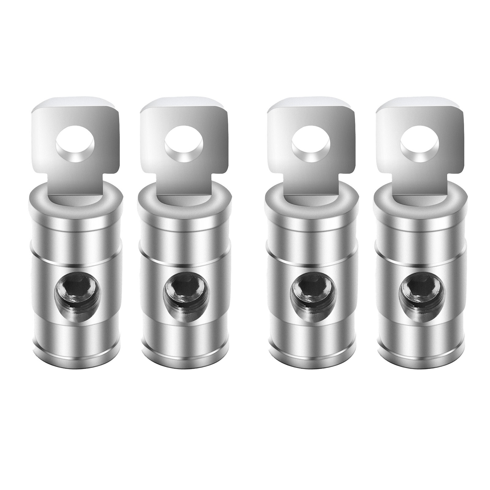 Recoil HR4Q 4 Gauge Set Screw Brass Ring Terminals Battery Connectors, Two Pair