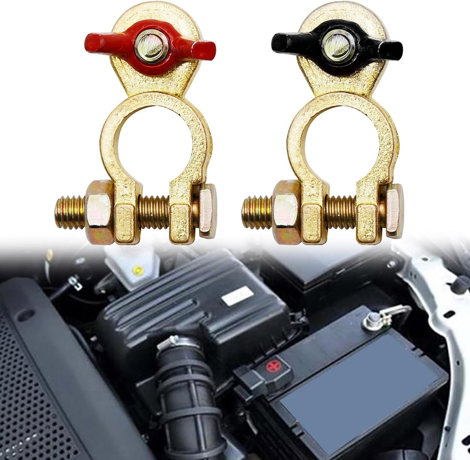 4 Pairs Brass Marine Grade Battery Terminal Top Post, Battery Terminal Connector