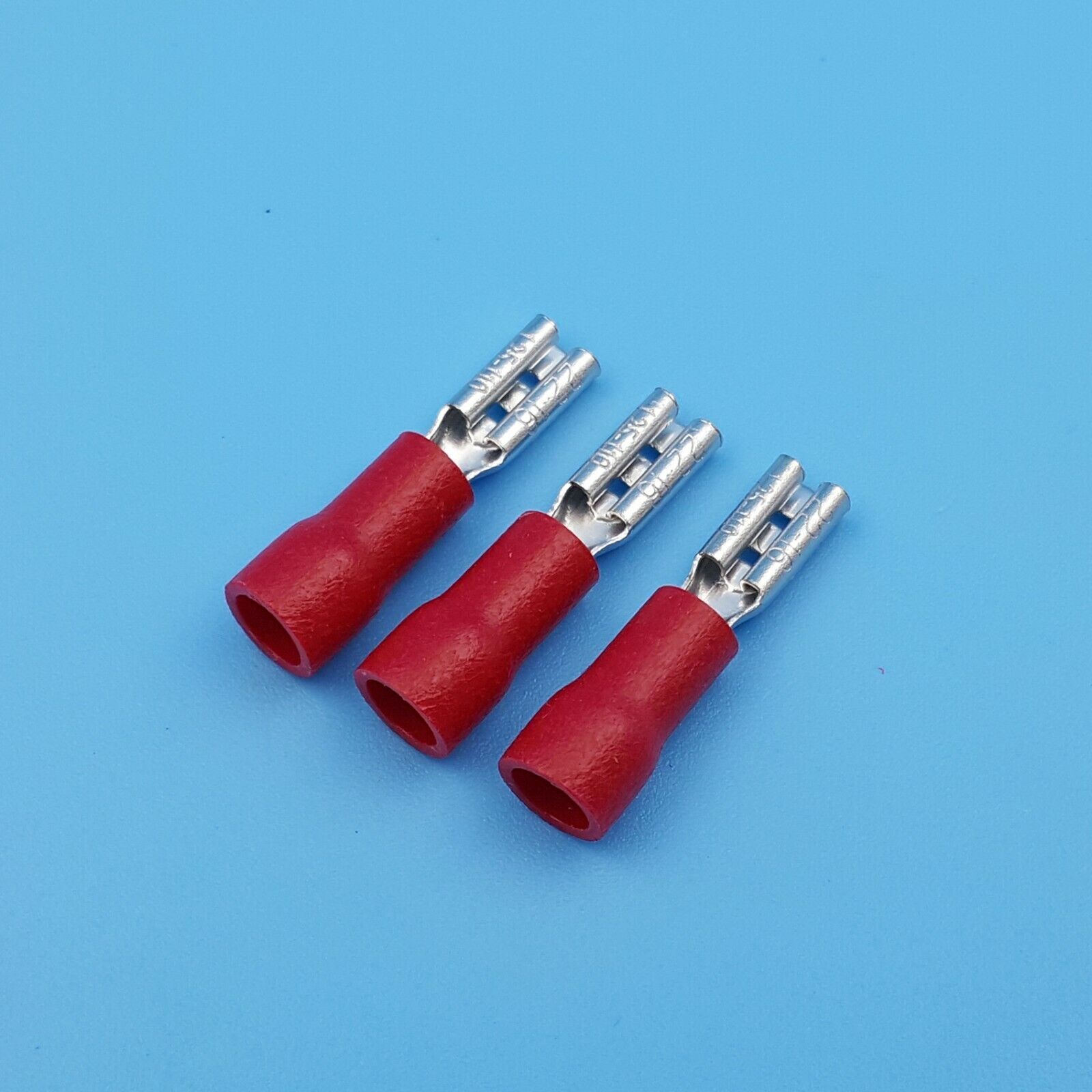 100Pcs Red 2.8mm Female Spade Quick Disconnect 22-16 AWG Wire Crimp Terminals