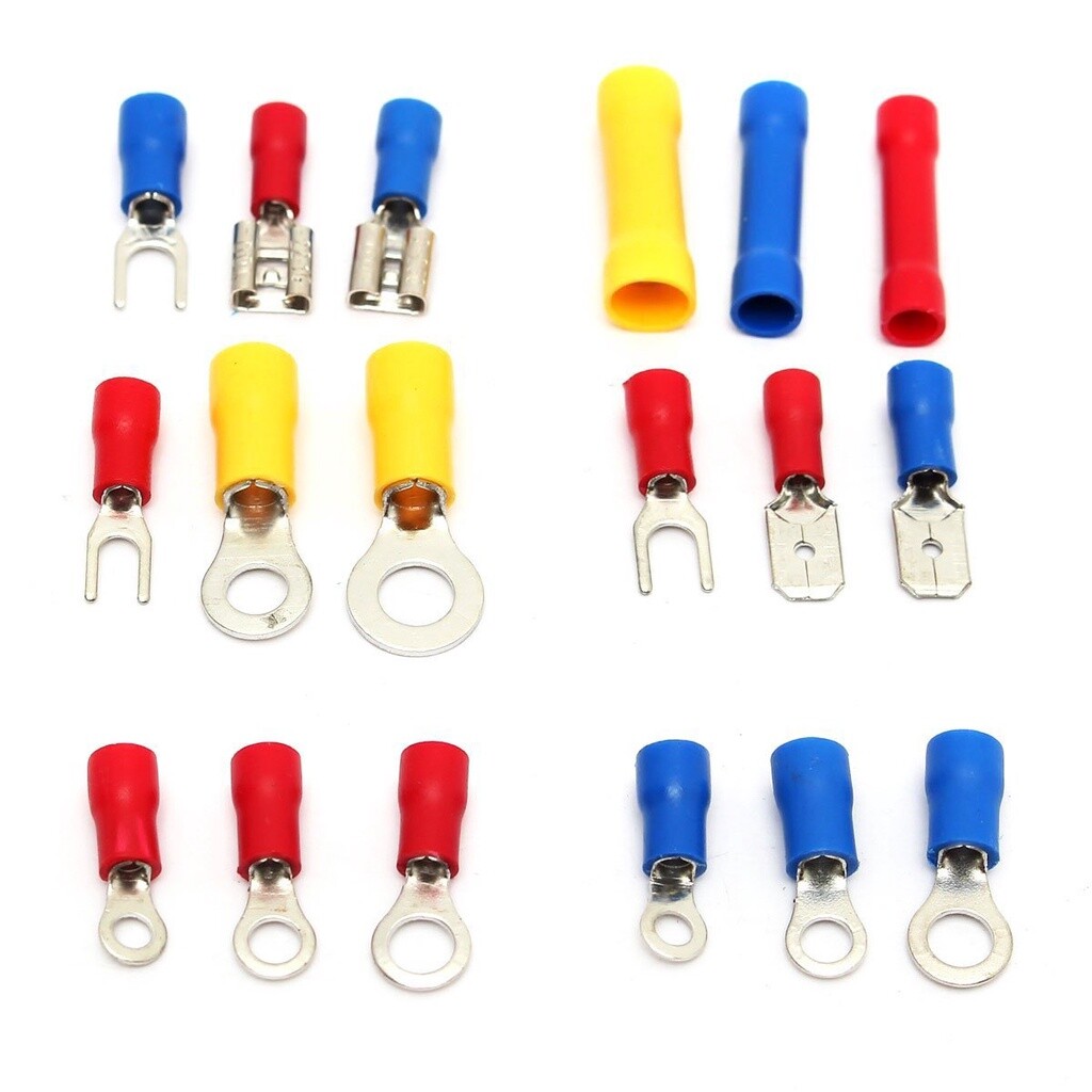 1200x Assorted Insulated Electrical Wire Terminals Spade Kit Crimp Connectors
