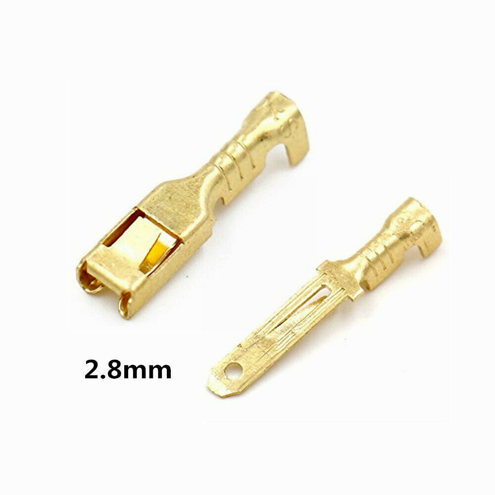 [100/200/500x] 2.8mm Male and Female Spade Connectors Crimp Terminals 22-16 AWG
