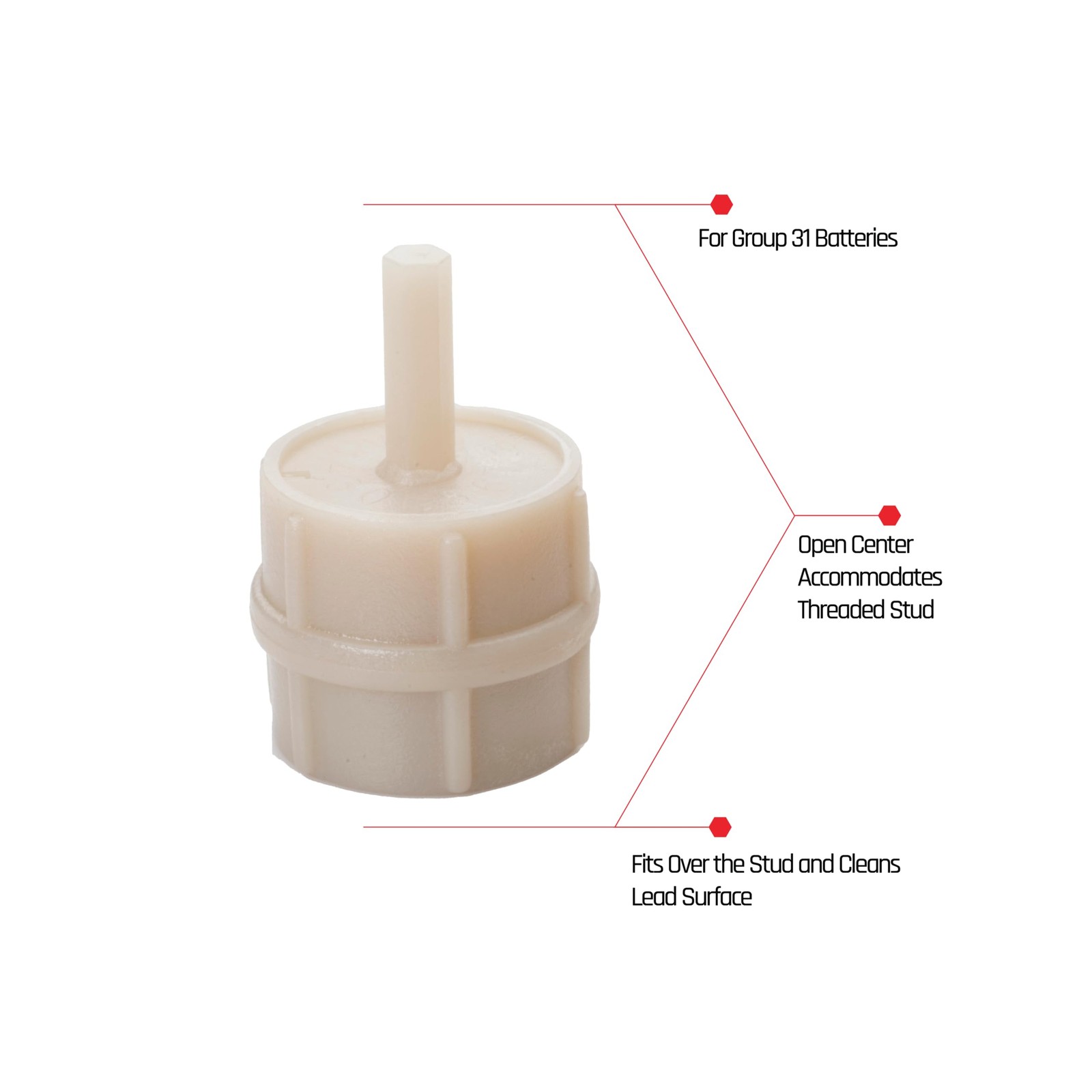 EZ RED 505BTSSHQD Shaft Battery Terminal Cleaner Steel Post Brush Tool
