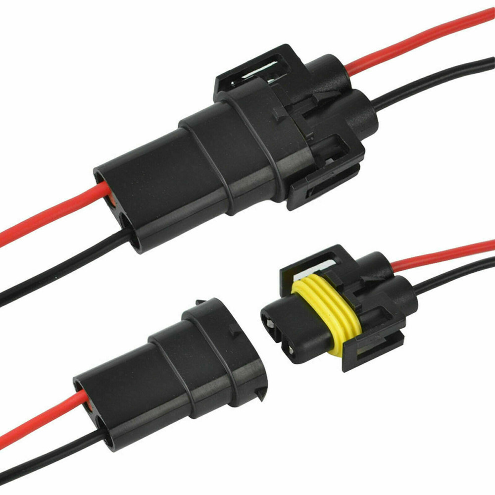 Lot 2Pin Waterproof Electrical Wire Cable Connector Male Female Way Plug Kit