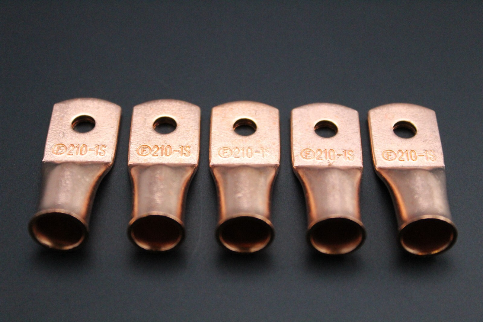 2 GAUGE COPPER #10 RING 5 PK CRIMP TERMINAL CONNECTOR AWG BATTERY LUG CUR210