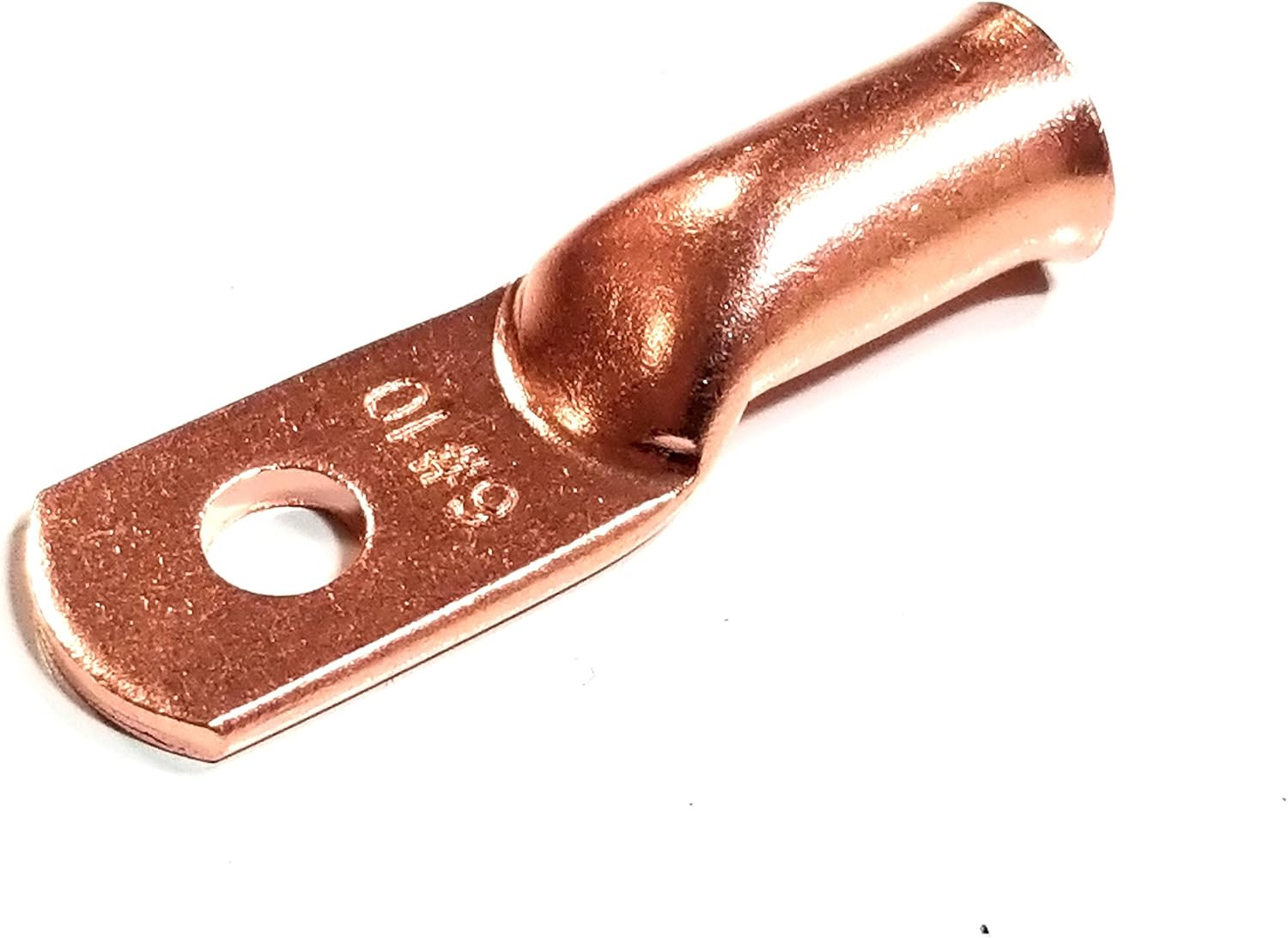 AC/DC Wire Bare Copper Lug Ring Terminals Battery (6 Awg Stud 10(M5), 1 Pc)
