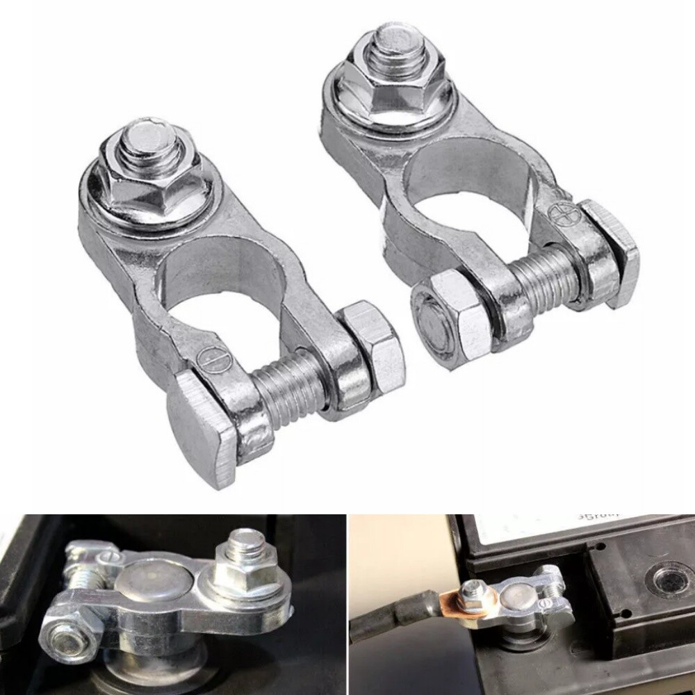 2PCS 16-18mm Universal Car Battery Connector Terminal Clamp Clips Zinc Pile Head