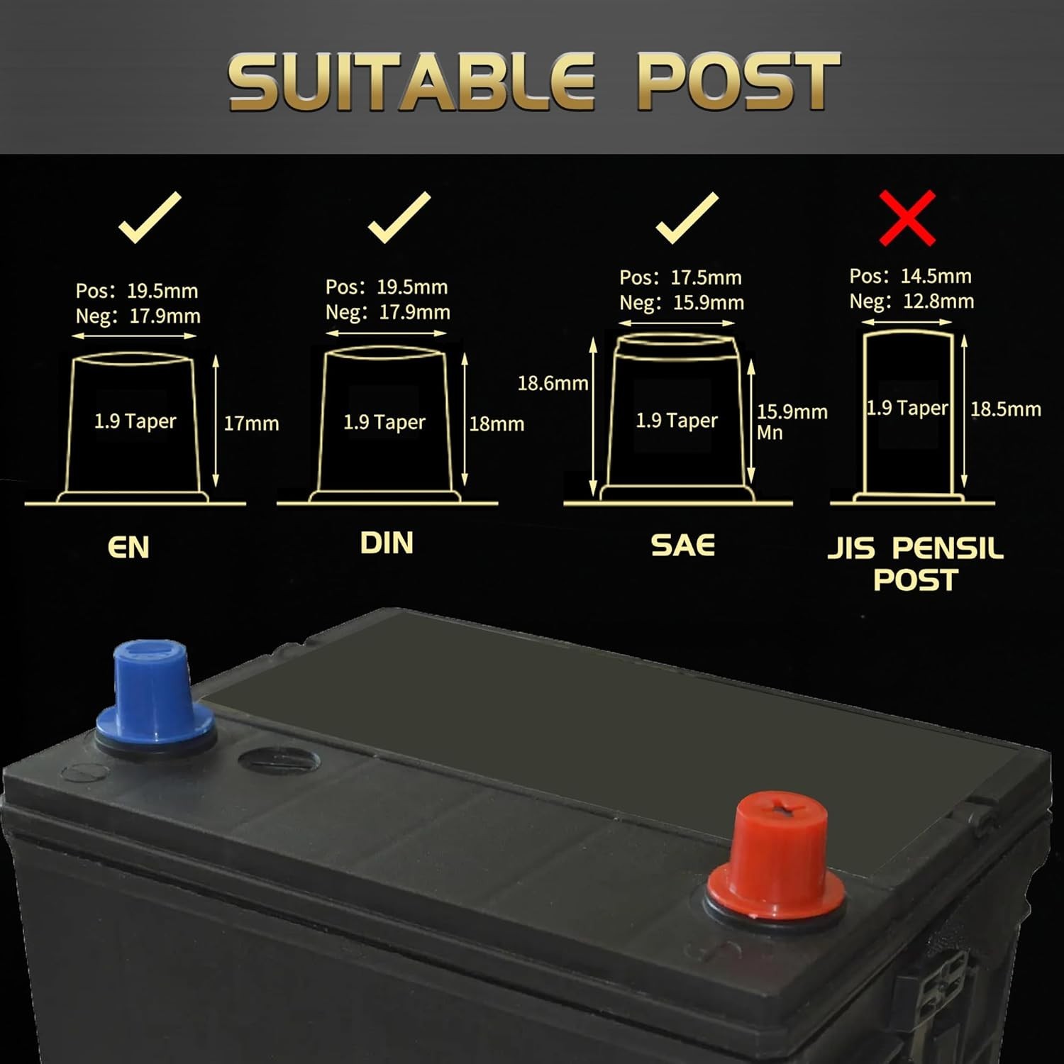 Zinc Alloy and Copper Battery Terminals – Durable 0/4/8/10 Gauge Compatibility