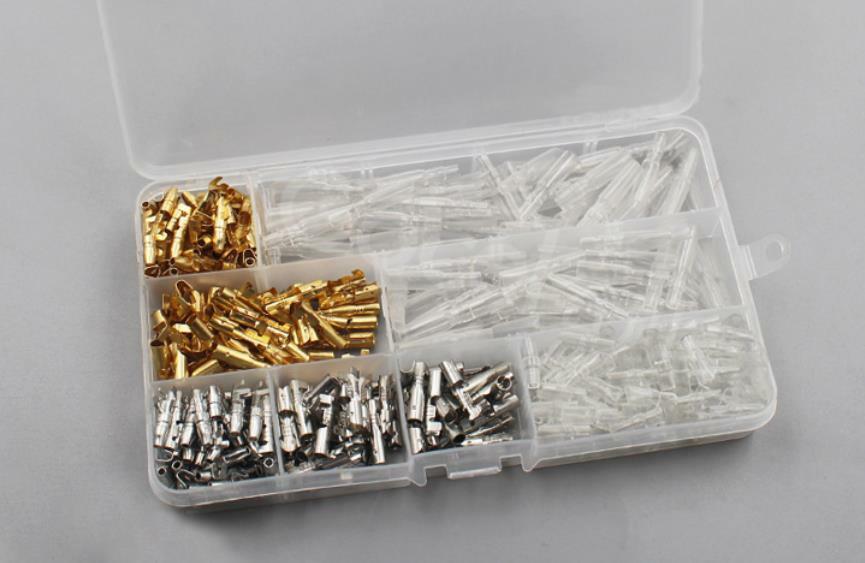 400pcs/box 4mm Male Female Wire Bullet Crimp Connectors Terminal With Sheath