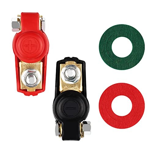 2PCS Pure Copper Battery Terminal Connectors+2PCS Battery Terminal Fiber