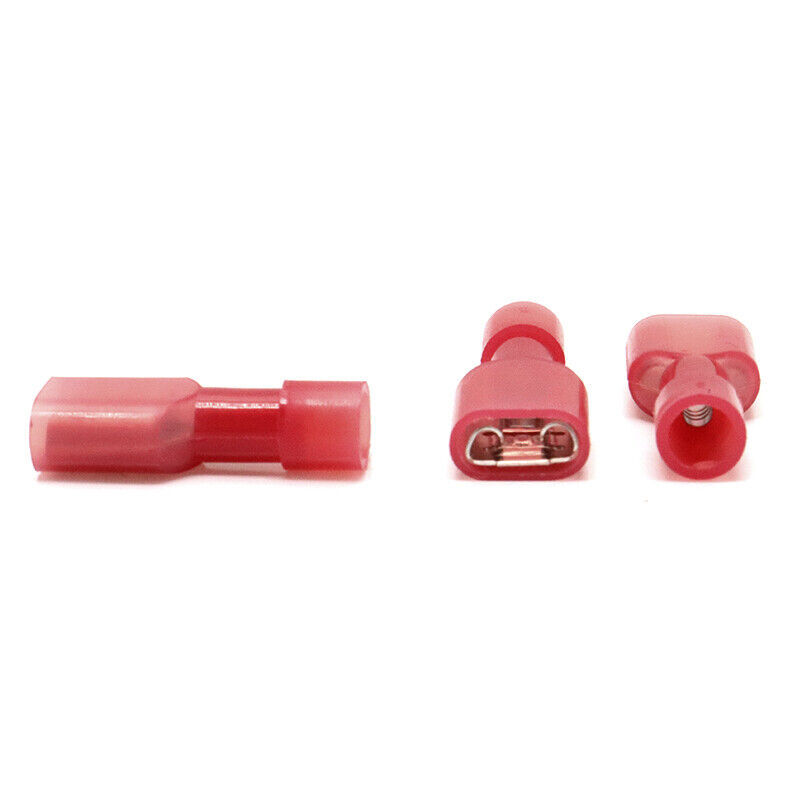 AWG22-16 Gauge Nylon Insulated Spade Connector Wire Crimp Female Terminals Red
