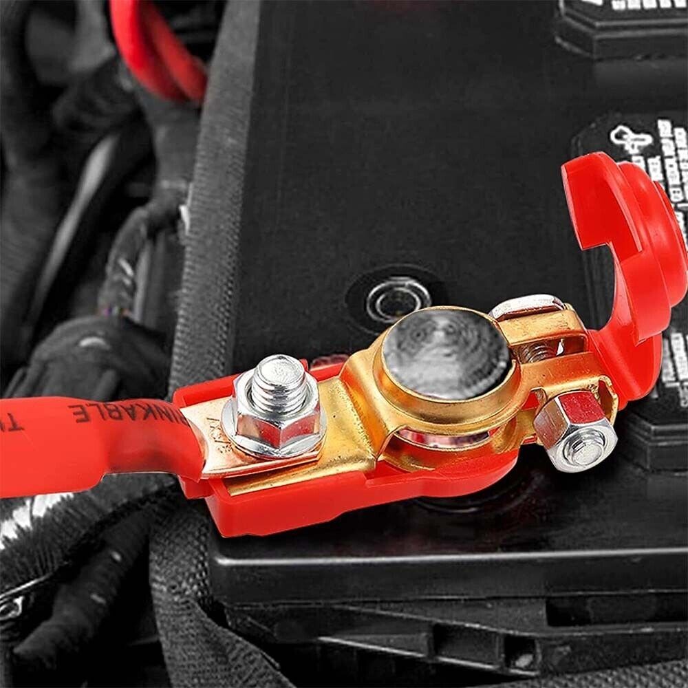 2x Car Battery Terminal Connector Clamp Clip Negative Positive / Red+Black @