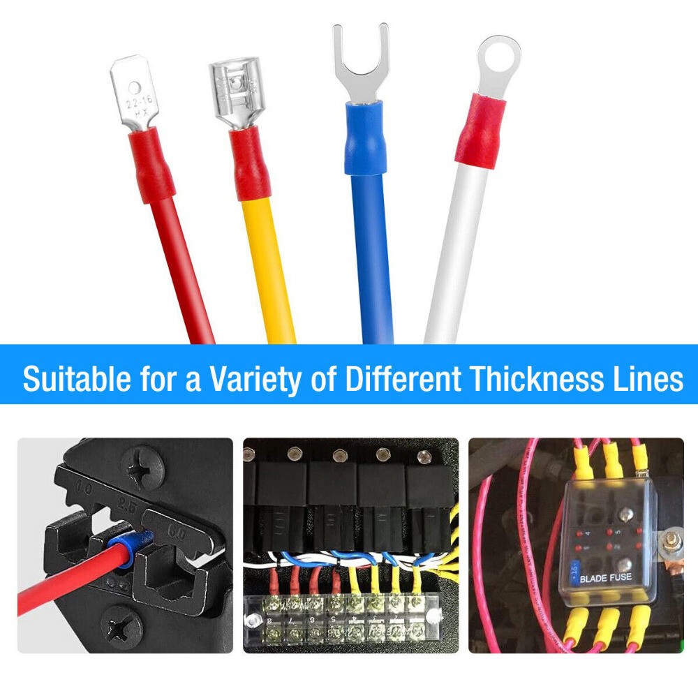 1200pcs Assorted Insulated Electrical Wire Terminals Crimp Connectors Spade Kit