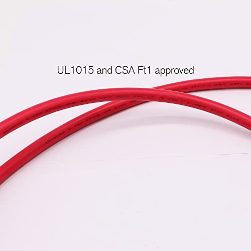 6 AWG Gauge Wire UL1015 Battery Power Tinned AWG 6 Red&Black + 3/8″ 5/16″ lugs