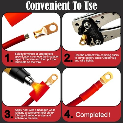 20Pcs Battery Cable Lugs Kit(2 AWG-5/16+2 AWG-3/8) 2 AWG (5/16+3/8) Copper