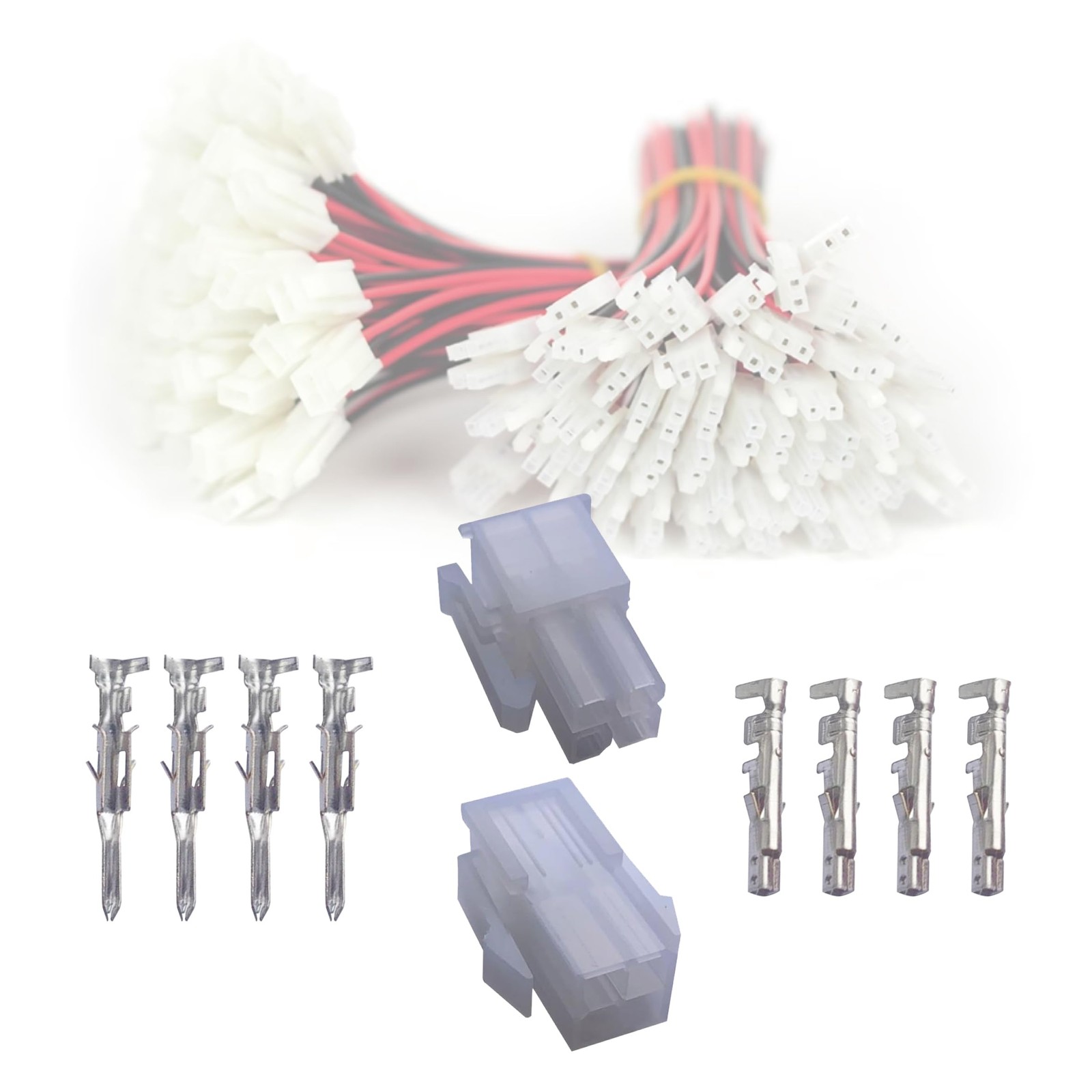8-Piece 4-Pin Connector Set, 18-24AWG, 4.2mm, 0.0165, Disconnect Terminal