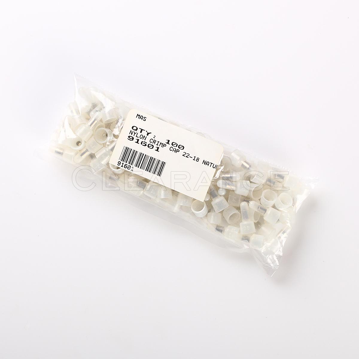 100pcs 22-18 Gauge AWG NYLON CRIMP CLOSED END CAPS CONNECTORS