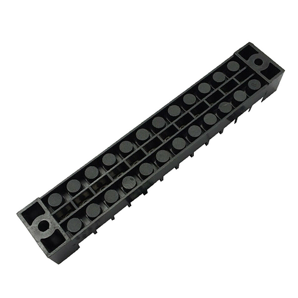 Dual Row 12 Positions 600V 15A Screw Terminal Electric Barrier Strip Block 5pcs