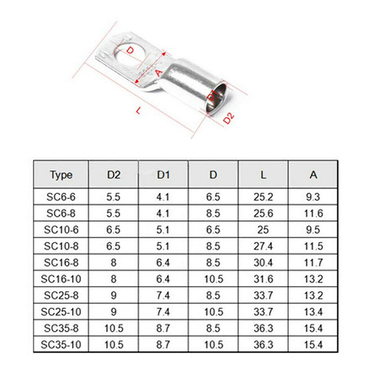 280PCS Car Copper Lug Ring Terminals Cable Electrical Wire Crimp Connectors Kit