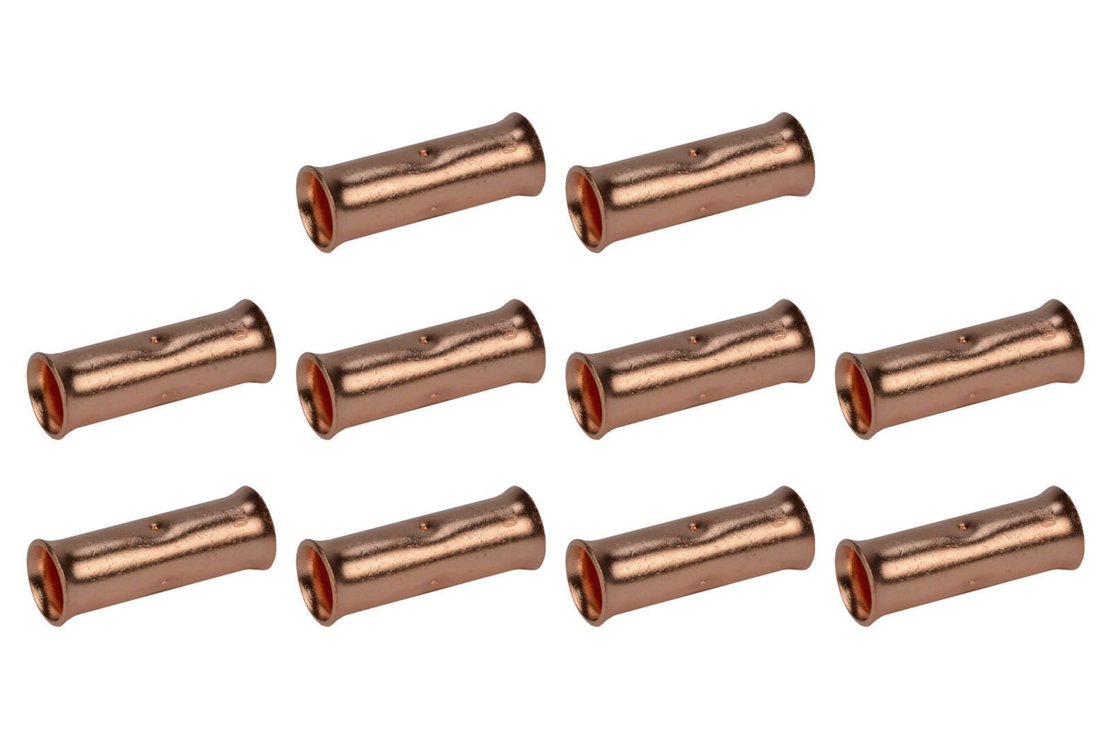 1/0 AWG TEMCo Butt Splice Connector Bare Copper Uninsulated Gauge. 10 Pack