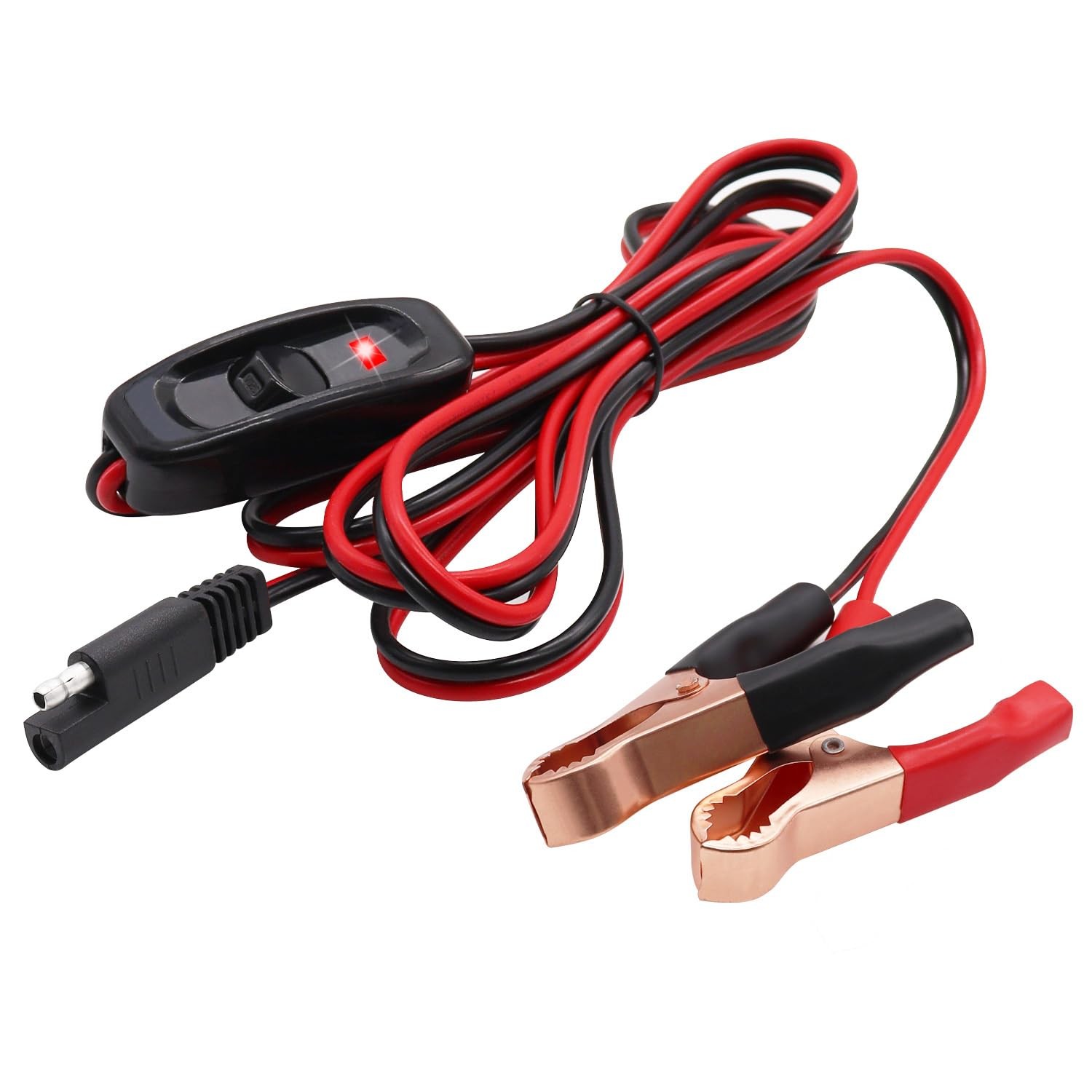 Wire Harness W/ On/Off Switch Gold Alligator Clips For Sprayers 8′ SAE 16AWG
