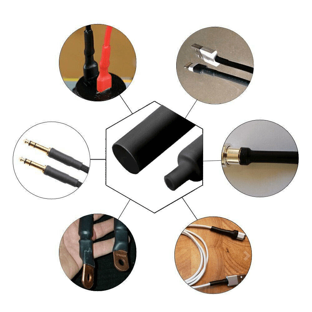 5FT Black/Red Marine Grade Dual-Wall 3:1 Heat Shrink Tube Adhesive Glue Lined