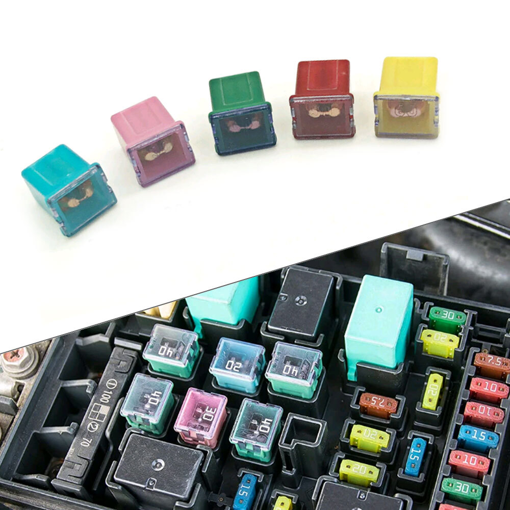 5pcs Mini Square Fuse 20A 30A 40A 50A 60A Set Automotive Car Fuse Box Assortment