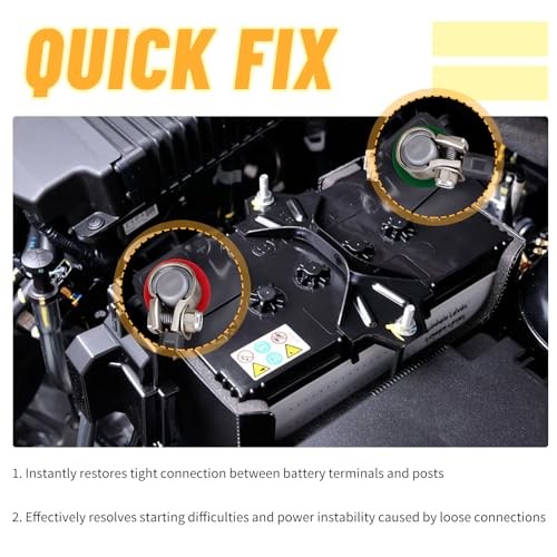 4PCS Car Battery Terminal Shim Kit with 4PCS Washers,Positive & Negative Car