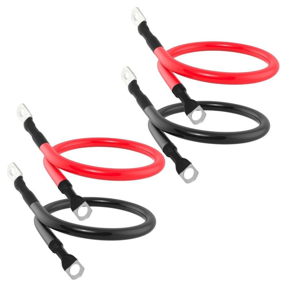 18in 4 AWG Battery Cable 4 Gauge with 3/8 inch Lugs for Solar Inverters RVs Cars