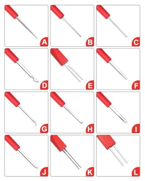 Terminal Removal Tool Kit, 26 Pcs Depinning Tool Pin Removal Tool Kit, Red