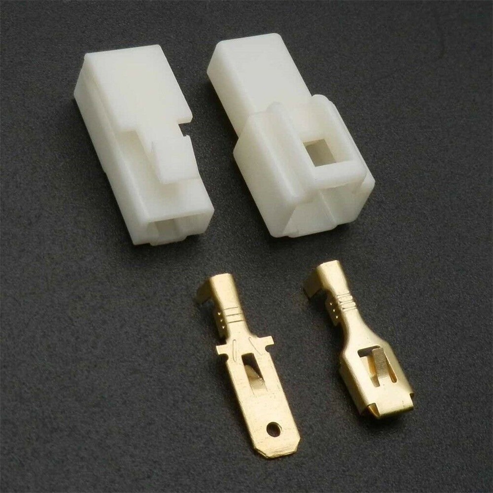 20 Set 6.3mm 1Pin Way Electrical Wire Connector Male Female Socket Plug Terminal