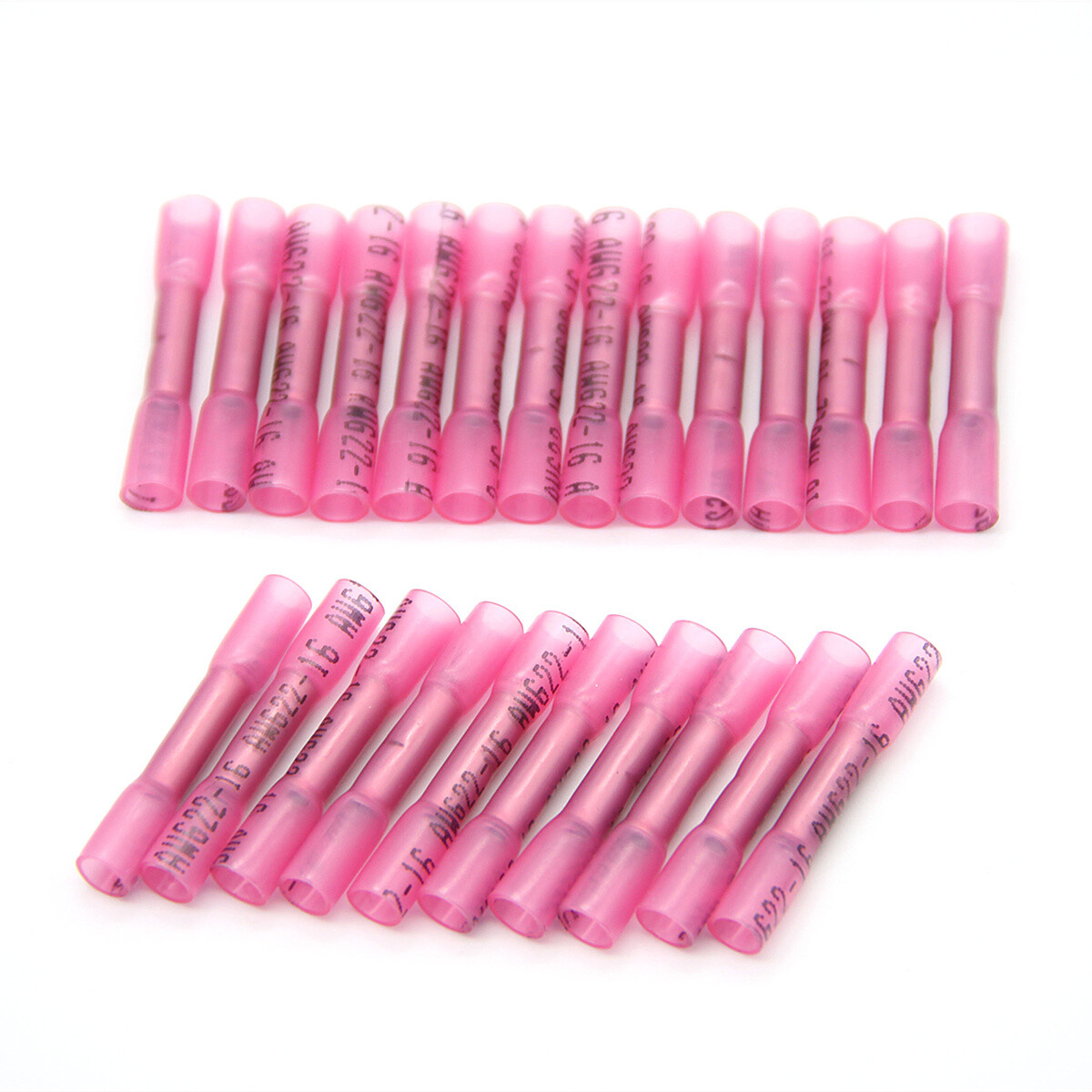 500Pcs Red AWG Heat Shrink Butt Wire Connectors Crimp Terminals 16-22 Gauge US