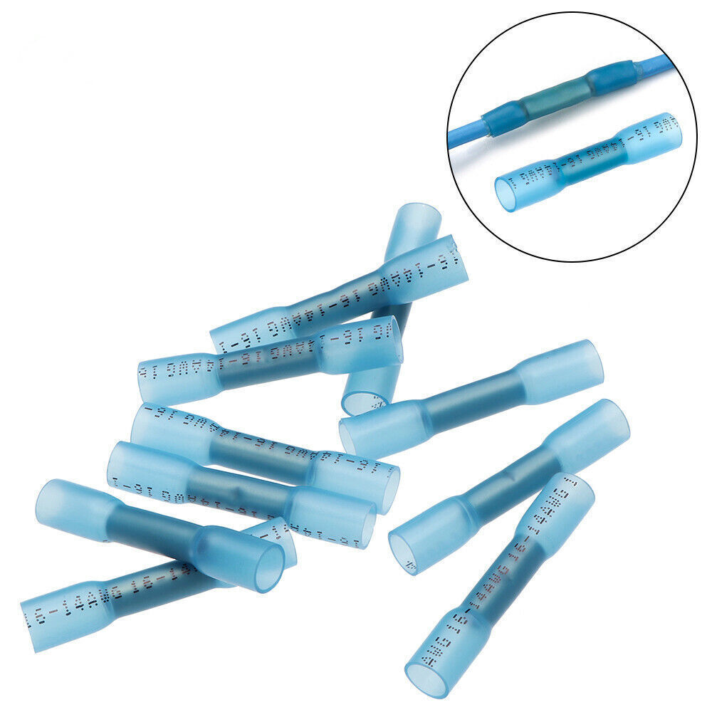22-14 AWG Heat Shrink Butt Wire Splice Connectors Crimp Terminals 400/200pcs