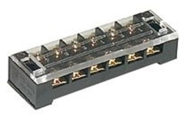 1 PIECE – CLEAR COVER BARRIER STRIP 6 POSITION EACH SIDE BLACK # BSC-6/64-8006