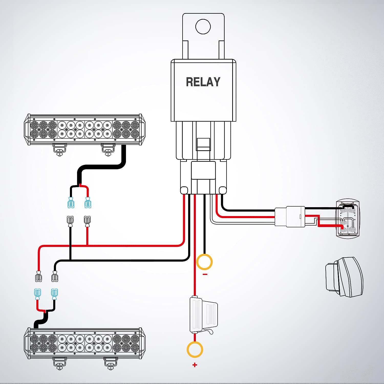 12V 16Awg Wiring Harness Kit With Led Switch And 12Ft Extension For Lights
