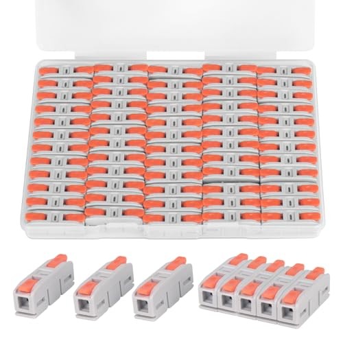 Lever Wire Connectors, Mini Quick Connectors Push-in, 1 in 1 Out 60PCS