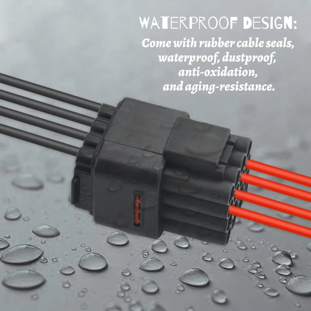 5 Kits 16 Pin Way Waterproof Electrical Connector Plug for Car Automotive