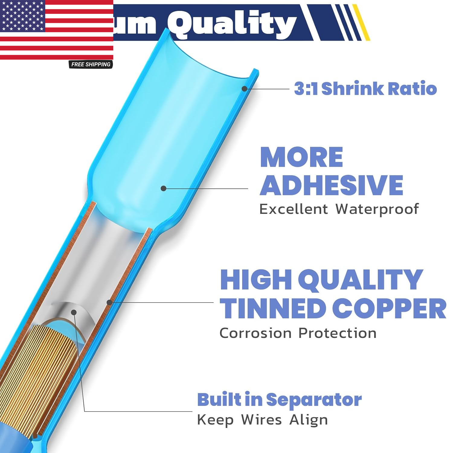 420PCS Heat Shrink Butt Connectors,Waterproof Insulated Electrical Butt Connecto