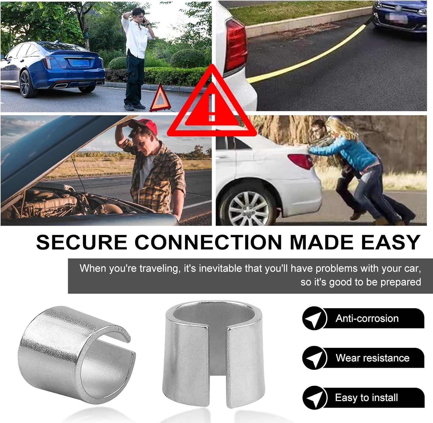 2 PCS , Pure Lead Battery Terminal Adapter for Positive & Negative Post, Auto…