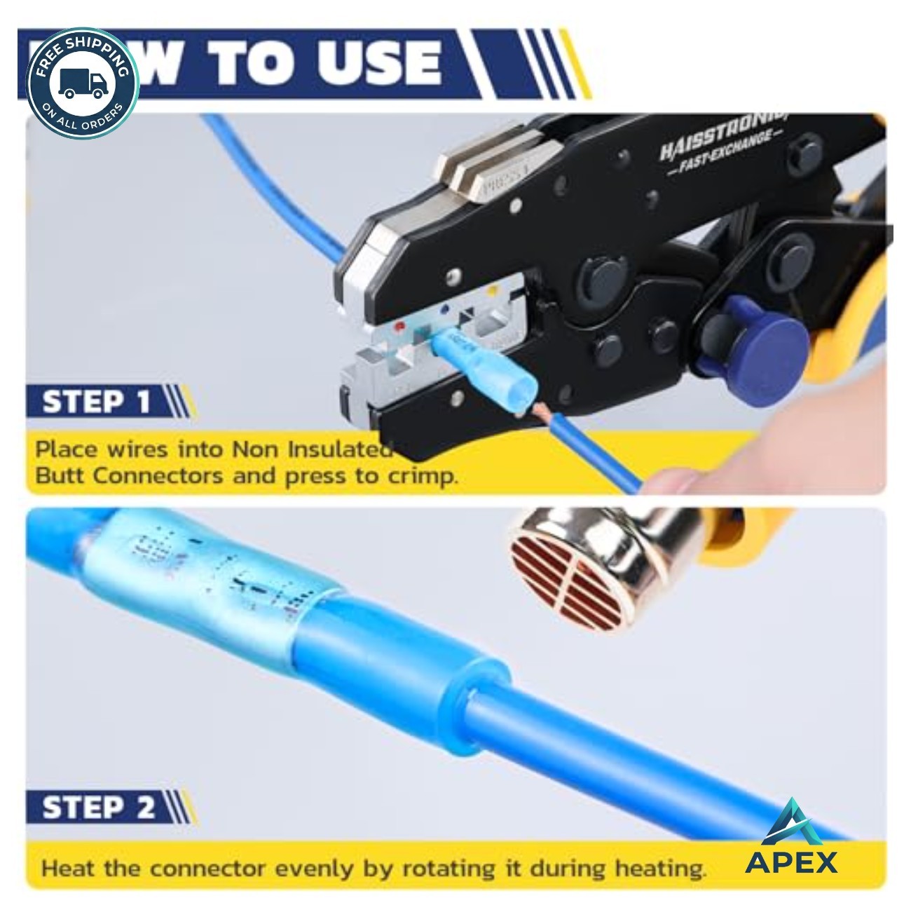 Heat Shrink Butt Connectors 330PCS 26-10 AWG 3:1 Waterproof Marine Automotive